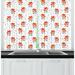 East Urban Home Fox Wild Animal Character w/ Scooter Little Repeating Trees Kitchen Curtain Polyester | 39 H x 55 W x 2.5 D in | Wayfair