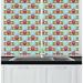 East Urban Home Circus Festival Fun Themed Pattern w/ a Cartoon Design Tent & Trees Print Kitchen Curtain Polyester | 39 H x 55 W x 2.5 D in | Wayfair