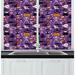 East Urban Home Halloween Cartoon Design Horror Symbols of Vampire Ghost Skeleton & Candies Kitchen Curtain | 39 H x 55 W x 2.5 D in | Wayfair