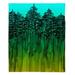 East Urban Home Forest Trees Aqua Lime Green Soft Sherpa Blanket Microfiber/Fleece/Microfiber/Fleece | 51 W in | Wayfair