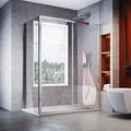 ELEGANT 1400 x 700 mm Sliding Shower Enclosure 6mm Glass Reversible Cubicle Door Screen Panel + Side Panel