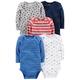 Simple Joys by Carter's Unisex Baby Long-Sleeve Bodysuit Pack of 5 Body, Blau/Grau Lkws/Rot Streifen, 0-3 Monate (5er Pack)