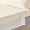 HOMESCAPES Cream Pure Egyptian Cotton Flat Sheet Super King 200 TC 400 Thread Count Equivalent Bed Sheet