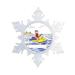 The Holiday Aisle® Personalized Friendly Folks Cartoon Snowflake Jet Ski Rider Christmas Holiday Shaped Ornament Plastic in Blue/Yellow | Wayfair