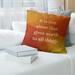 East Urban Home Faux Gemstone Love Inspirational Quote Pillow Polyester/Polyfill/Leather/Suede in Orange | 14 H x 14 W x 3 D in | Wayfair