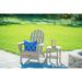 Three Posts™ Hartington Plastic/Resin Adirondack Chair w/ Table Plastic/Resin in Brown | 35 H x 29 W x 36 D in | Wayfair