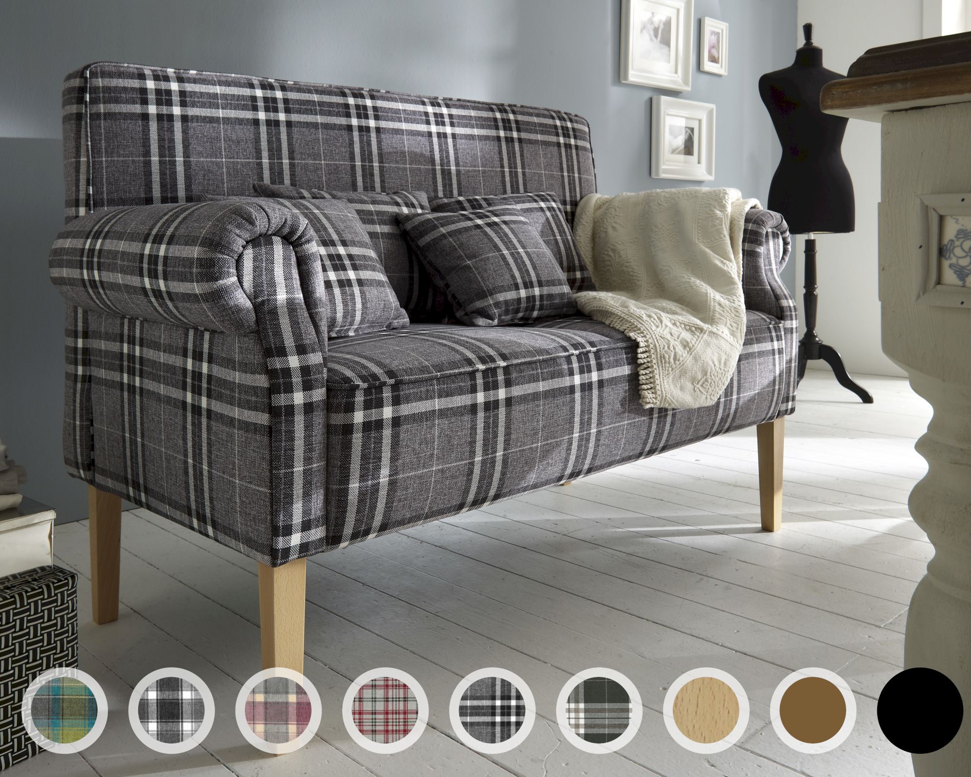 Massivholz »Tavola« Tischsofa 2-Sitzer / Buche wengefarbig / PK D 4810