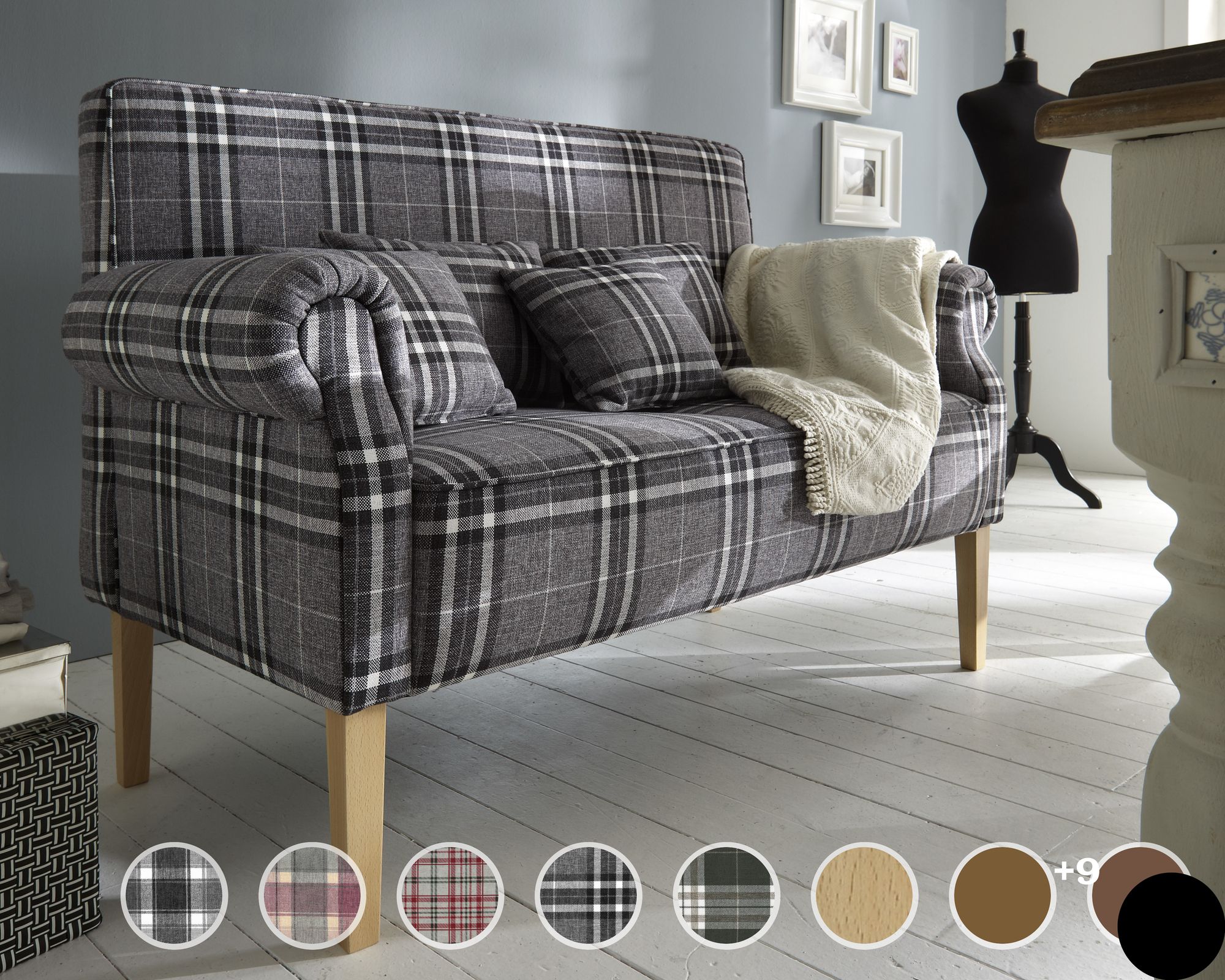 Massivholz »Tavola« Tischsofa 3-Sitzer / weiss / PK K 1631