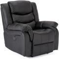 More4Homes - SEATTLE Electric Recliner Armchair - Auto Reclining Sofa Chair for Living Room & Bedroom - Electric-motorise Control - Bonded Leather, Black