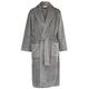 Walker Reid- Mens 49" or 124cm Long Luxury Thick 350GSM Soft Light Grey Jacquard Check Fleece Shawl Collared Belt Bath Robe Dressing Gown House Coat XXL