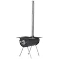 Ashley Hearth US Caribou Outfitter Camp Wood Outdoor Stove Stainless Steel in Black/Brown/Gray | 23 H x 9.8 W x 17.25 D in | Wayfair CCS18