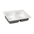 CECO Daytona 33" L x 22" W Double Basin Drop-in Kitchen Sink Cast Iron in Black/Gray/White | 7.5 H x 33 W x 22 D in | Wayfair 725-4-20