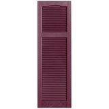 Alpha Shutters Cathedral Top Cottage-style Open Louver Shutters Pair Vinyl in Pink | 76 H x 15 W x 0.125 D in | Wayfair L415076090