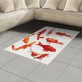 Red 48 x 0.19 in Area Rug - East Urban Home Koi Fish Area Rug Polyester/Cotton | 48 W x 0.19 D in | Wayfair E282771B827841C5A7783B2FBCF82E5D