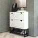 CosmoLiving by Cosmopolitan Brielle 12 Pair Shoe Storage Cabinet Metal/Manufactured Wood in White | 43.23 H x 35.43 W x 9.84 D in | Wayfair