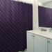 East Urban Home Katelyn Elizabeth Geometric Ombre Stripe Single Shower Curtain Polyester in Black/Indigo, Size 74.0 H x 71.0 W in | Wayfair