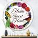 East Urban Home Sweet Home Flower Wreath Accent Wall Mirror Resin | 23.6 H x 23.6 W x 0.24 D in | Wayfair 92FA738CA36741B0B35E455B401AAD1E
