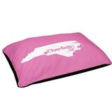 East Urban Home Charlotte North Carolina Outdoor Dog Pillow Metal in Pink | 7 H x 50 W x 40 D in | Wayfair F5E27005B15A4D7E9F716F756A6B39E0