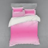 East Urban Home Pink Microfiber Modern & Contemporary Duvet Cover Set Microfiber in Pink/Yellow | Queen Duvet Cover + 3 Additional Pieces | Wayfair