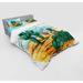 East Urban Home Cactus Vector Image w/ Cartoon Cactus Flowers Mountains Desert Sand Sun Artwork Duvet Cover Set Microfiber in Blue | Wayfair