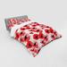 East Urban Home Floral White/Microfiber Farmhouse/Country Duvet Cover Set Microfiber in Red | Queen Duvet Cover + 3 Additional Pieces | Wayfair