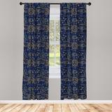 East Urban Home Ambesonne Sun Window Curtains, Doodle Style Star Motif w/ Stripes & Curved Lines Vintage Hand Drawn Sky | 95 H in | Wayfair