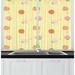 East Urban Home Peach Colors Repetitive Fruit w/ Leaves Blossom in Warm Muted Tones Pattern Kitchen Curtain | 39 H x 55 W x 2.5 D in | Wayfair