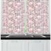 East Urban Home Jacobean Illustration of a Natural Floral & Leafy Branches Repeating Pattern Kitchen Curtain | 39 H x 55 W x 2.5 D in | Wayfair