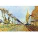 Buyenlarge 'Way of the Machine, at Louveciennes' by Alfred Sisley Painting Print in Blue/Brown/Green | 20 H x 30 W x 1.5 D in | Wayfair