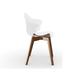 Calligaris Saint Tropez Ergonomic Chair w/ Shell & Wooden Base Plastic/Acrylic in White/Brown | 31.89 H x 22.44 W x 20.47 D in | Wayfair