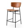 Calligaris Fifties Upholstered Stool w/ Metal Frame Leather in Brown | 37.5 H x 20 W x 21.38 D in | Wayfair CS1864020015L100000000C