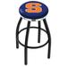 Holland Bar Stool NCAA Swivel 25" Counter Stool Upholstered/Metal in Black/Brown | 25 H x 18 W x 18 D in | Wayfair L8B2C25Syrcse