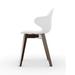 Calligaris Saint Tropez Ergonomic Chair w/ Shell & Wooden Base Plastic/Acrylic in Gray/White | 31.89 H x 22.44 W x 20.47 D in | Wayfair