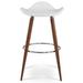 Everly Quinn Moonyean Bar & Counter Stool Upholstered/Leather/Metal/Faux leather in White/Brown | 30.5 H x 17 W x 18 D in | Wayfair