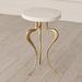 Global Views Silhouette Accent Table-Antique Gold w/White Honed Marble Top in White/Yellow | 20 H x 13 W x 13 D in | Wayfair 7.91036