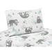 Sweet Jojo Designs Sloth Animal Print Twill Sheet Set Microfiber/Polyester | 102 H x 90 W in | Wayfair QueenSheets-Sloth-AQ-GY-PRT