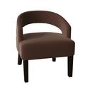 Barrel Chair - Poshbin Carly 27" Wide Barrel Chair Polyester/Velvet in Brown | 31 H x 27 W x 27 D in | Wayfair 1053-LenaChocolate-Natural