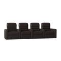 Latitude Run® Waterfall LED Home Theater Row Seating (Row of 4) Microfiber/Microsuede in Brown | 43.5 H x 130.5 W x 36 D in | Wayfair