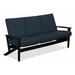 Winston Porter Chrisa Patio Sofa w/ Cushions Plastic/Metal in Black | 38 H x 74.5 W x 31 D in | Wayfair 3EBA4A62FD2E4DF6A45A7EA7B1B243BF