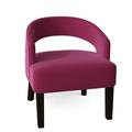 Barrel Chair - Poshbin Carly 27" Wide Barrel Chair Polyester/Velvet in Pink/Brown | 31 H x 27 W x 27 D in | Wayfair 1053-KleinPink-DarkBrown