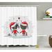The Holiday Aisle® Christmas Santa Costumes Shower Curtain + Hooks Polyester in White | 69 H x 105 W in | Wayfair 9066342DCA4D433AB3689AAC9E768D4F