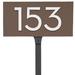 Montague Metal Products Inc. Floating 1-Line Lawn Address Sign Metal in Brown | 6 H x 12.5 W x 1 D in | Wayfair HMP-043-L-S-W