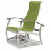 Red Barrel Studio® Hinch Marine Grade Sling Hidden Motion Chat Swivel Patio Chair in Gray/White | 39 H x 27.5 W x 28.5 D in | Wayfair