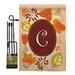 Breeze Decor Autumn a Initial Harvest & Impressions 2-Sided Polyester 18.5 x 13 in. Flag Set in Red/Brown | 18.5 H x 13 W x 1 D in | Wayfair