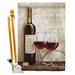 Breeze Decor Wine in Paris Happy Hour & Drinks Impressions Decorative 2-Sided Polyester 40 x 28 in. Flag Set in Gray | 40 H x 28 W x 1 D in | Wayfair