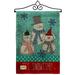 Breeze Decor It's Snowtime Winter Wonderland Impressions 2-Sided Burlap 19 x 13 in. Garden Flag in Green | 18.5 H x 13 W x 1 D in | Wayfair