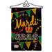 Breeze Decor Time to Mardi Gras 2-Sided Polyester 19 x 13 in. Garden Flag in Black/Orange | 18.5 H x 13 W x 0.1 D in | Wayfair