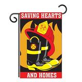 Breeze Decor Two Group Saving Hearts & Homes Americana Military Applique Decorative Vertical 2-Sided House Flag in Red/Orange/Yellow | Wayfair