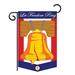 Breeze Decor Freedom Bell Americana Fourth Of July 2-Sided Polyester 19 x 13 in. Garden Flag in Blue/Orange/Yellow | 18.5 H x 13 W in | Wayfair