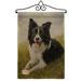 Breeze Decor Border Collie Burlap Nature Pets Impressions Decorative 2-Sided Polyester 1.5 x 1.1 ft Garden Flag in Black/Gray | Wayfair